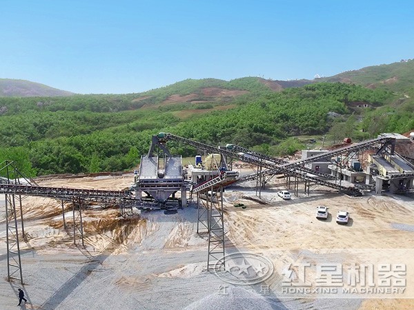 鵝卵石制砂/沙生產線現(xiàn)場3