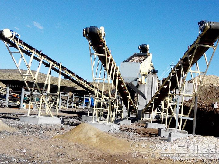 海南三亞金礦石破碎現(xiàn)場，日產(chǎn)3000噸