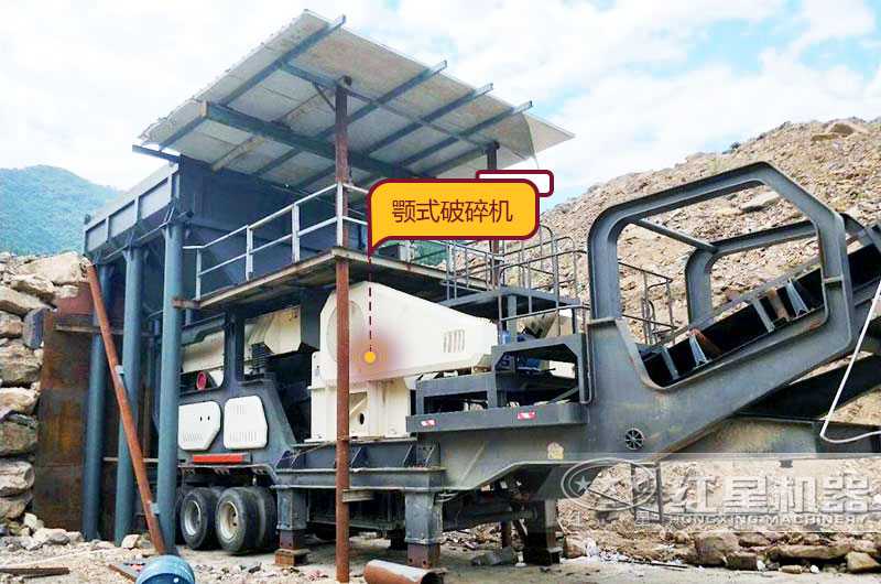 輪胎式移動鄂式破碎機生產現場，投資少收益好